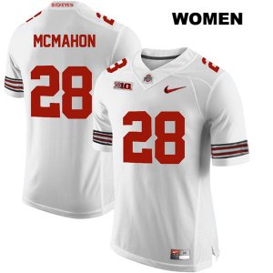 Women's NCAA Ohio State Buckeyes Amari McMahon #28 College Stitched Authentic Nike White Football Jersey HF20O31RF